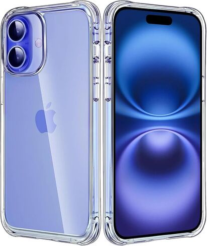 Crystal Clear مصممة لـ iPhone 16 Case Case ، [وليس الصفراء] [حماية من الدرجة العسكرية 16 قدم in Saudi Arabia