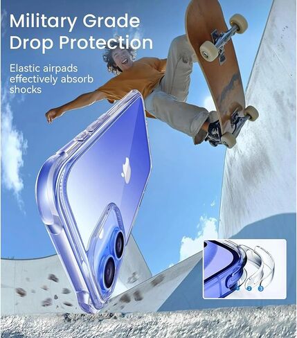Crystal Clear مصممة لـ iPhone 16 Case Case ، [وليس الصفراء] [حماية من الدرجة العسكرية 16 قدم in Saudi Arabia