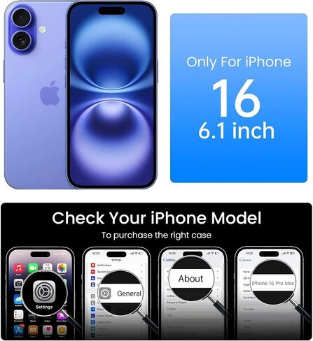 Crystal Clear مصممة لـ iPhone 16 Case Case ، [وليس الصفراء] [حماية من الدرجة العسكرية 16 قدم in Saudi Arabia