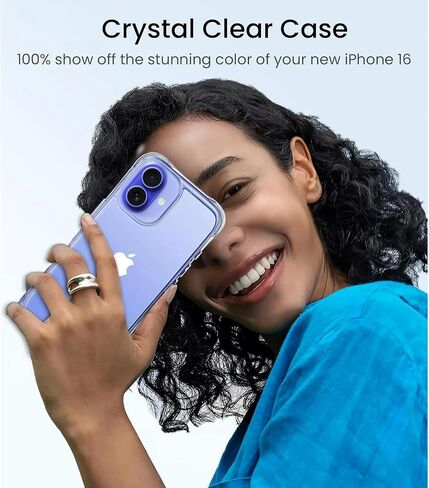 Crystal Clear مصممة لـ iPhone 16 Case Case ، [وليس الصفراء] [حماية من الدرجة العسكرية 16 قدم in Saudi Arabia