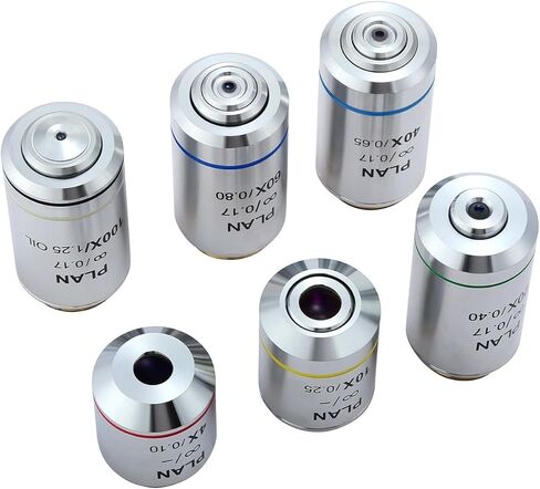 مجموعة كاملة من العدسات المجهرية اللانهائية مناسبة لأوليمبوس والمجاهر الأخرى مع خيط RMS (4x) in Kuwait