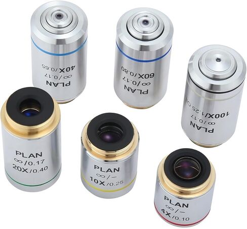 مجموعة كاملة من العدسات المجهرية اللانهائية مناسبة لأوليمبوس والمجاهر الأخرى مع خيط RMS (4x) in Kuwait