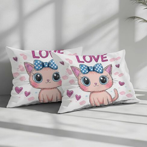 مجموعة غطاء لحاف الفراش مجموعة حجم الأطفال ، مجموعة الفراش الأطفال المراهقين ، Cat Cat Princess Design Design Print Comforter Set ، غطاء لحاف واحد 1 وسادة ديكور غرفة نوم 2 قطعة in Kuwait