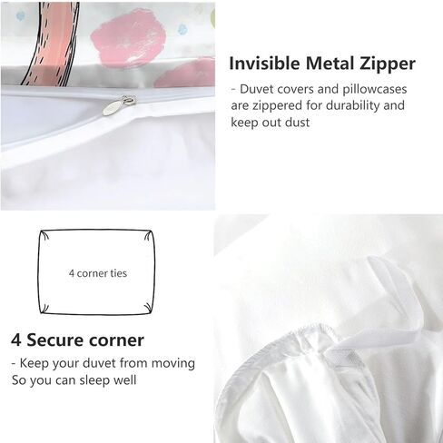 مجموعة غطاء لحاف الفراش مجموعة حجم الأطفال ، مجموعة الفراش الأطفال المراهقين ، Cat Cat Princess Design Design Print Comforter Set ، غطاء لحاف واحد 1 وسادة ديكور غرفة نوم 2 قطعة in Kuwait