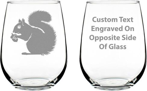 Squirrel Stemless Wine Glass - Squirrel Gifts and Decor with Squirrels - Large 17 Oz Glasses in Kuwait