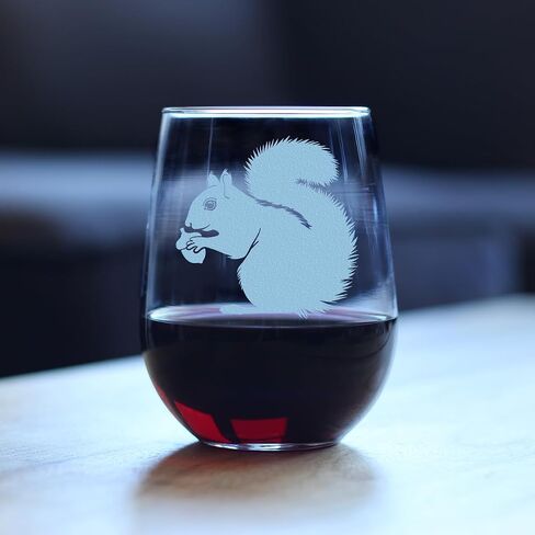 Squirrel Stemless Wine Glass - Squirrel Gifts and Decor with Squirrels - Large 17 Oz Glasses in Kuwait