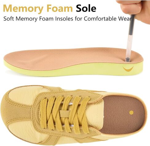 MAIITRIP Women's Slip on Mules Clogs Sneakers,Non-Slip Comfortable Casual Backless Loafer Shoes for Women,Memory Foam Walking Travel Casual Slippers Shoes with lace for House Home & Indoor/Outdoor in Kuwait