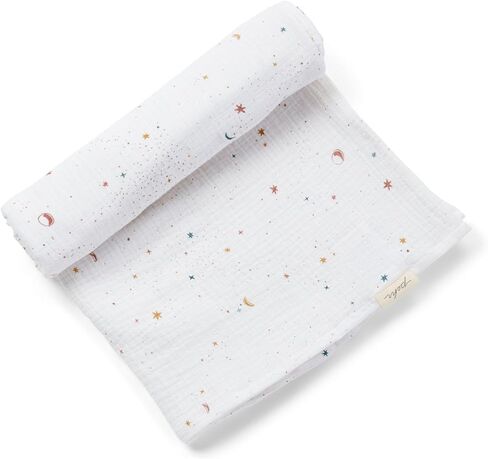PEHR Muslin Cotton Swaddle, Celestial | Organic Baby Blanket | Ultra-Soft & Versatile | 47" x 47" in Saudi Arabia