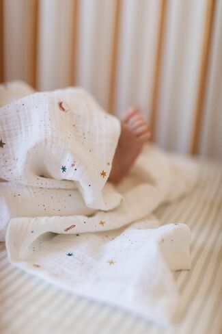 PEHR Muslin Cotton Swaddle, Celestial | Organic Baby Blanket | Ultra-Soft & Versatile | 47" x 47" in Saudi Arabia