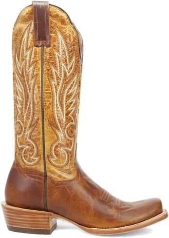 Dan Post Boots Womens Amber Embroidered Trail Square Toe Toe على أحذية غير رسمية منتصف العجل منخفض الكعب 1-2 " - بني in Saudi Arabia