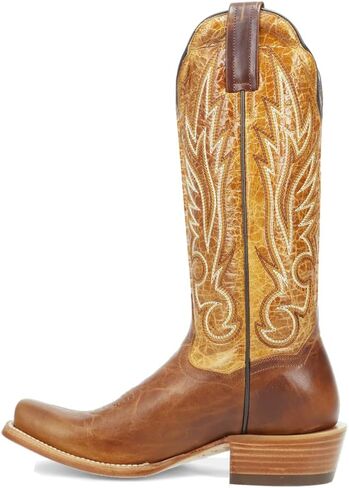 Dan Post Boots Womens Amber Embroidered Trail Square Toe Toe على أحذية غير رسمية منتصف العجل منخفض الكعب 1-2 " - بني in Saudi Arabia