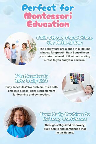 Waterproof Learning Posters for Todders 1-3 – Made in Japan – Montessori Educational Bath Poster Set of 4 – ABC, Numbers, Colors & Fruits – Tearproof, Easy-Peel Bathtub Toy for Kids in Saudi Arabia