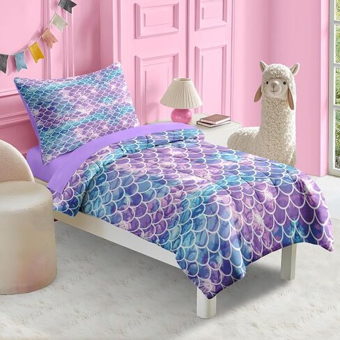 Nesker 4 Pcs Comforter Set Toddler Size, Sweet Pink Fruit Bedding for Kids Teen, Cute Strawberry Bed Sheet with Pillowcase & Sham in Saudi Arabia