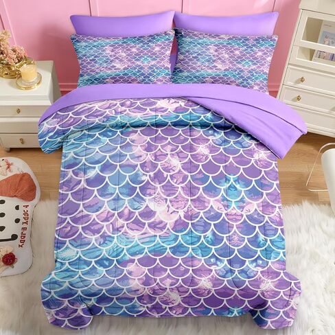 Nesker 4 Pcs Comforter Set Toddler Size, Sweet Pink Fruit Bedding for Kids Teen, Cute Strawberry Bed Sheet with Pillowcase & Sham in Saudi Arabia