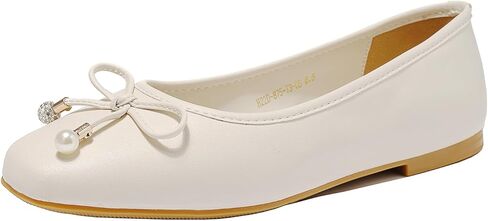 Women's Ballet Flats with Bow Knot & Sparkle Balls Ultra Soft Sole Round Toe Work Travel Casual Outfits Shoes in Kuwait