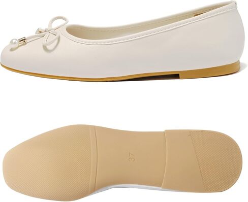 Women's Ballet Flats with Bow Knot & Sparkle Balls Ultra Soft Sole Round Toe Work Travel Casual Outfits Shoes in Kuwait