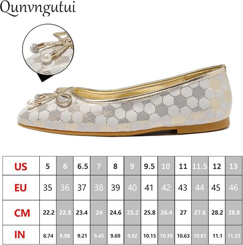 Women's Ballet Flats with Bow Knot & Sparkle Balls Ultra Soft Sole Round Toe Work Travel Casual Outfits Shoes in Kuwait