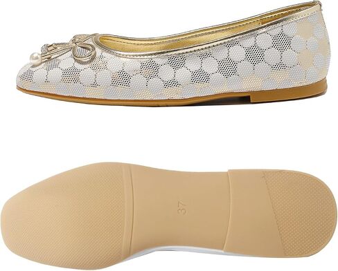 Women's Ballet Flats with Bow Knot & Sparkle Balls Ultra Soft Sole Round Toe Work Travel Casual Outfits Shoes in Kuwait