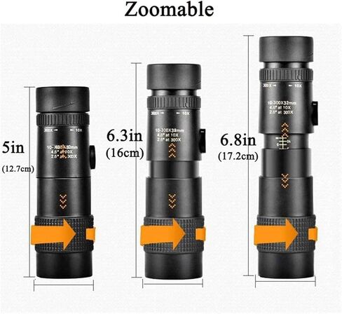 4K 10-300X Telecto Monocular Telescope - عدسة 40 مم مع حامل الهواتف الذكية وترايبود ، مثالي لمشاهدة الطيور والسفر in Kuwait