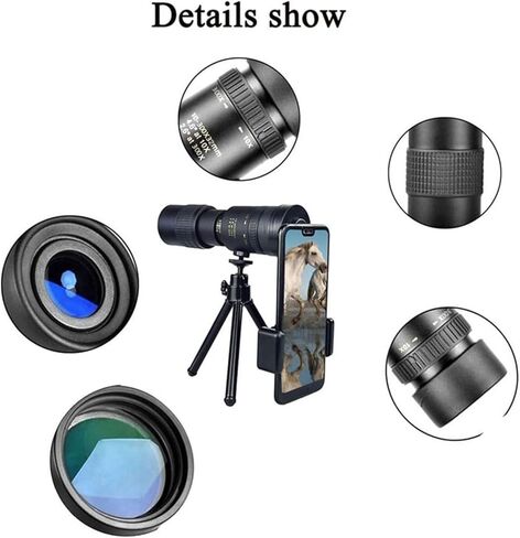 4K 10-300X Telecto Monocular Telescope - عدسة 40 مم مع حامل الهواتف الذكية وترايبود ، مثالي لمشاهدة الطيور والسفر in Kuwait