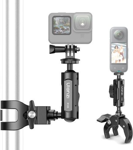 Ulanzi R105 Super Clamp Camera Mount مع 360 درجة ذراع Ballhead Magic مزدوجة ، مثبتة متين على شكل كاميرا من طراز GoPro Hero 13/12/11/10/9 ، Insta360 X5/X4 ، DJI Osmo Pocket 3/2 Action 5 Pro/4 in Kuwait