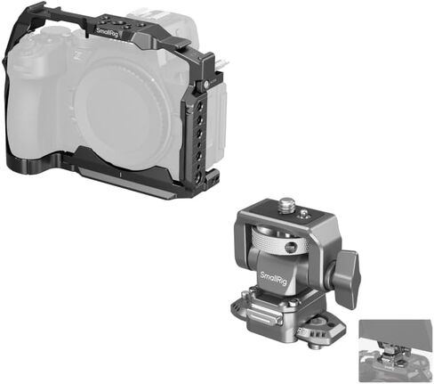 قفص صغير لـ Nikon Z5 II ، Z5 ، Z6 ، Z6II ، Z7 ، Z7II+Smallrig شاشة الكاميرا السريعة مع السكك الحديدية المدمجة في الناتو in Saudi Arabia