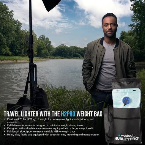 Westcott Air Cushioned Cushionted Sucked-Duty Light Stand (8 أقدام) باقة مع حقيبة وزن Hurleypro H2Pro (عنصران) in Saudi Arabia
