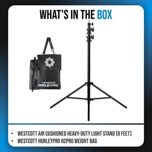 Westcott Air Cushioned Cushionted Sucked-Duty Light Stand (8 أقدام) باقة مع حقيبة وزن Hurleypro H2Pro (عنصران) in Saudi Arabia
