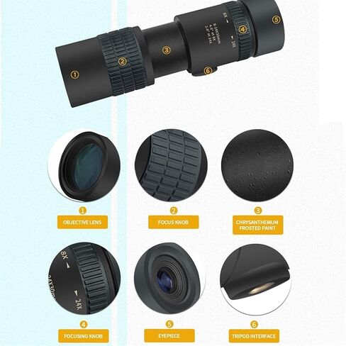 أحاديات التلسكوب الطاقة العالية 8-24 × 30 تكبير احترافية تلسكوب أحادي الجيب باك 4 بارك مع واجهة ترايبود لمشاهدة الطيور البالغة في الهواء الطلق مناظير مناظير السفر في الهواء الطلق in Saudi Arabia