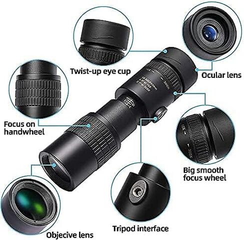4K 10-300x40mm Super Teamepto Zoom Tarscope Tarscope Handheld Telescope مع ترايبود ومقطع صور مناسب لمشاهدة الطيور المشي لمسافات طويلة in Kuwait