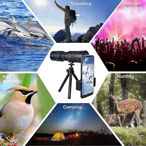 4K 10-300x40mm Super Teamepto Zoom Tarscope Tarscope Handheld Telescope مع ترايبود ومقطع صور مناسب لمشاهدة الطيور المشي لمسافات طويلة in Kuwait