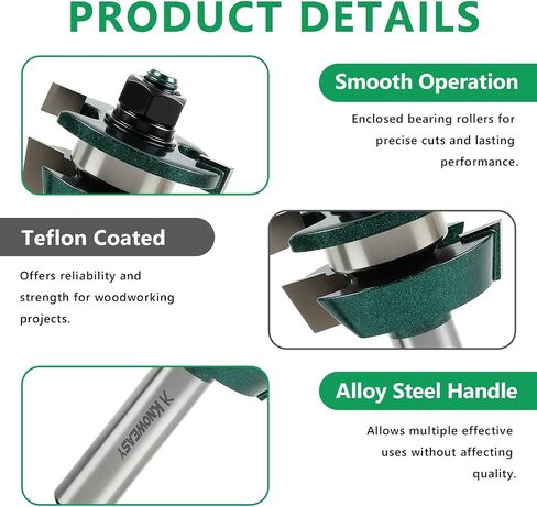 تعرف على سكة الحديد على طراز Shaker و Stile Bit Stile مع ساق نصف بوصة ، لسان كربيد احترافي وقواطع الأخدود لأبواب الخزانة ومشاريع النجارة ، تتضمن مطابقة أجزاء الملف الشخصي in Kuwait