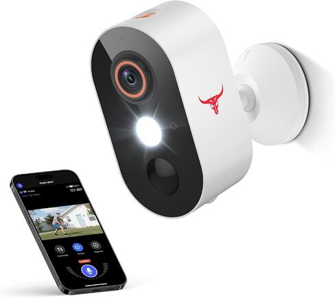 TrendBuzz 1080P Wireless Security Camera with AI Human Detection, Color Night Vision, PIR Motion Detection, Two-Way Talk, Cloud Service, 2.4G Wi-Fi, Battery Powered, Outdoor Surveillance Bullet Cam in Saudi Arabia