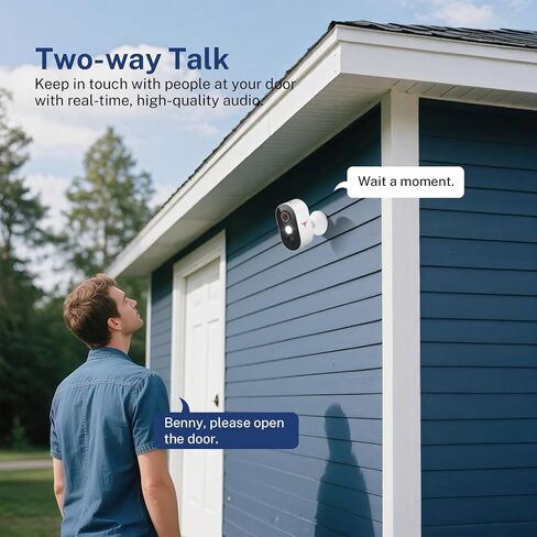 TrendBuzz 1080P Wireless Security Camera with AI Human Detection, Color Night Vision, PIR Motion Detection, Two-Way Talk, Cloud Service, 2.4G Wi-Fi, Battery Powered, Outdoor Surveillance Bullet Cam in Saudi Arabia