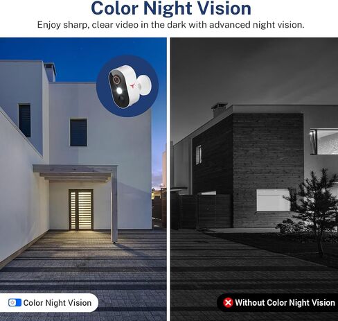 TrendBuzz 1080P Wireless Security Camera with AI Human Detection, Color Night Vision, PIR Motion Detection, Two-Way Talk, Cloud Service, 2.4G Wi-Fi, Battery Powered, Outdoor Surveillance Bullet Cam in Saudi Arabia