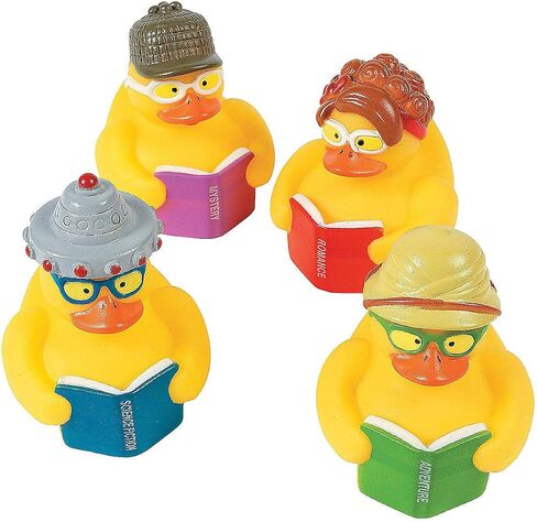 Fun Express Reading Rubber Duckies, Ducks, 12 Pieces, Library, Teaching, Treasure Chest Toys in Saudi Arabia