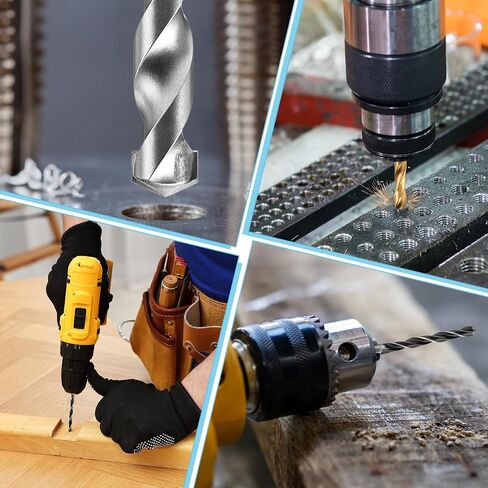 مجموعة 150 جهاز كمبيوتر مثبت ، 8 أحجام 1/16 ''-3/8 '' HSS Titanium ، Masonry و Brad Micro Drill Bits ، مجموعة البت الفولاذية متعددة Sae Twist for Wood Metal Plastic Masonry مع صندوق مفهرس التخزين الصلب in Saudi Arabia