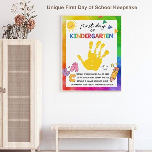 مخصصات ما قبل المدرسة الحرف 10 PCS DIY Handprint في اليوم الأول من مجموعة المدرسة ، والبطاقات ، والبطاقات مع الطلاء ، والمرح إلى الحرف المدار in Kuwait