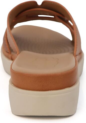 YOKI TUNSA-14 Wedge Sandals For Women With Comfort Footbed – Slip On Wedge Slides, Open Toe Shoes, Summer Dress Shoes, Casual Leather Sandals in Saudi Arabia