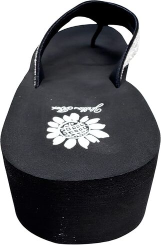 صندوق الصفراء الصفراء Callie Wdge Sandal ، إصبع القدم الدائري ، كعب 1.75 بوصة ، منصة 1 بوصة ، فليب مريح in Kuwait