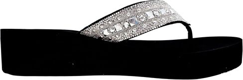 صندوق الصفراء الصفراء Callie Wdge Sandal ، إصبع القدم الدائري ، كعب 1.75 بوصة ، منصة 1 بوصة ، فليب مريح in Kuwait