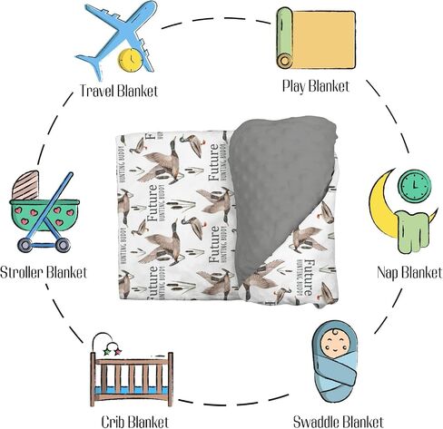 Mink Baby Blanket for Boys Mallard Duck Hunter, Future Hunting Buddy Soft Lightweight Double Layer Dotted Backing Receiving Blankets, Newborn Infant Toddler Nursery Crib Bedding 30 x 40 in Kuwait