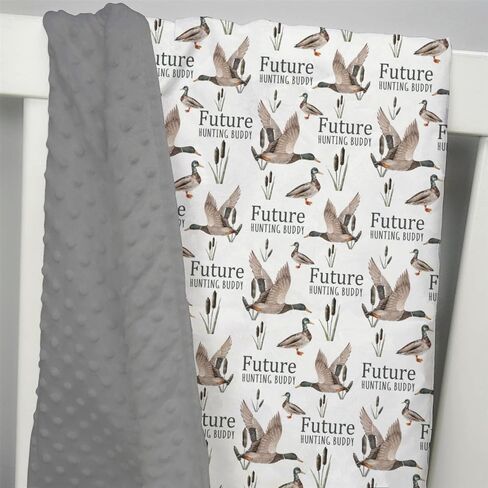 Mink Baby Blanket for Boys Mallard Duck Hunter, Future Hunting Buddy Soft Lightweight Double Layer Dotted Backing Receiving Blankets, Newborn Infant Toddler Nursery Crib Bedding 30 x 40 in Kuwait