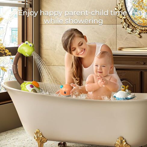 Tumama Baby Bath Toy ، ألعاب حوض الاستحمام مع رأس دش ديناصور ، ألعاب الرياح ، صنبور دش بخشها ومضخة المياه الأساسية للأطفال الصيفيين للأطفال in Kuwait
