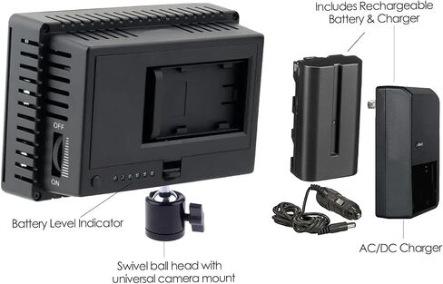 100 واط قابلة لإعادة الشحن ضوء فيديو LED متوافق مع Olympus SP-590UZ-160 لوحة LED ، قابلة للضايق 5600 كيلو بايت-3200 كيلو و 900 لوكس ، بطارية وشاحن سريع-مجموعة الإضاءة خفيفة الوزن على الكاميرا in Kuwait