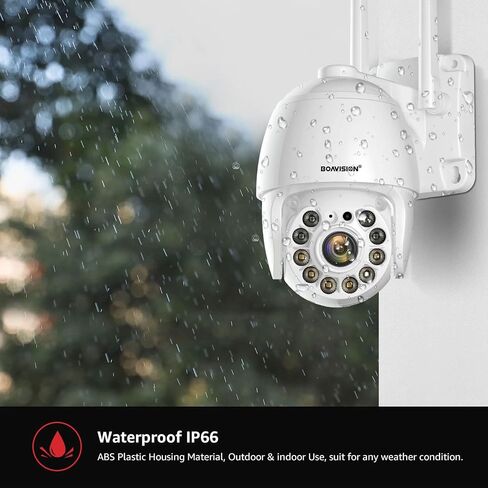 BOAVISION 2K Security Camera Outdoor ، 2Pack WiFi WiFi IP Camera Security Mecurity System 360 ° ، الكشف عن الحركة ، تتبع تلقائي ، نقاش ثنائي ، البلاط الكامل رؤية ليلية in Kuwait