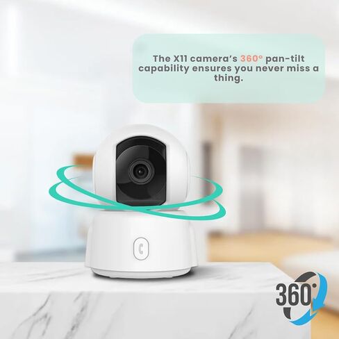 Camera Camera Security Camera Camera Iddoor-360 درجة ، كاميرا واي فاي ، تتبع الحركة الذكية ، الصوت في اتجاهين ، رؤية ليلية ، اكتشاف منظمة العفو الدولية ، مكالمة واحدة للهاتف ، مراقب الأطفال ، كاميرا الحيوانات الأليفة ، Alexa & Google in Kuwait