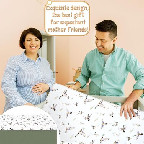 3 قطع Mallard Duck Nursery Crib Fledding for Girls Mallard Duck Baby Size Size Size Bedding With Comporter Mitted Sheet Crib Skirt in Saudi Arabia