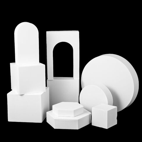 10 PCS مجموعة الدعائم Props Protgual Cube Cube ، الدعائم الخلفية للتصوير الفوتوغرافي الصلب لتصوير صور المنتج ، أبيض in Saudi Arabia