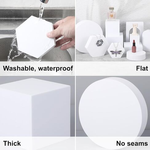 10 PCS مجموعة الدعائم Props Protgual Cube Cube ، الدعائم الخلفية للتصوير الفوتوغرافي الصلب لتصوير صور المنتج ، أبيض in Saudi Arabia